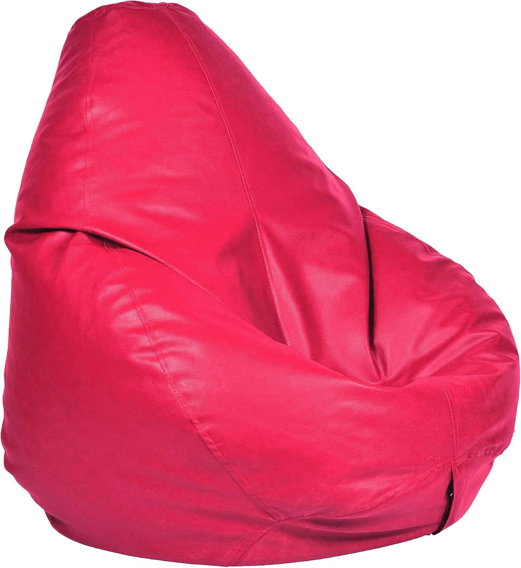 Ample Decor Bean Bag Cover (Filler Not Included), Plush Toys Storage Soft Leatherette, Durable Construction Sturdy Zipper, Ideal for Children and Teenagers - Pink