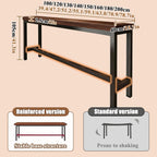 ZMHPLKH Narrow Bar Table for Small Spaces Industrial Rectangular Counter Height Table Retro Brown Wood Panel & Black Metal Frame Breakfast Bar Table for Apartments, Kitchen, Entryway