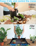 Waterproof Potting Mat for Indoor Plant Transplants, 29.5"x 29.5" Foldable Repotting Mat for Mess Control, Succulent Gardening Tray for Plant Lovers, Birthday Gifts for Women