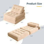 Convertible Folding Sofa Bed with backrest, Removable Washable Covering - Designed for Adults, Children, Leisure Areas, Ultra-Soft Filling Material, Corduroy(Camel)