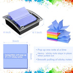 Pop Up Sticky Note Dispenser,3x3 Inches,Sticky Note Holder, Black Base,Sticky Note Dispenser for Office Home Classroom Desk Supplies