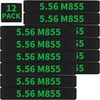 12 Pack Miaozhun 5.56 M855 Magazine Marking Bands 5.56 Caliber Identification (Black-Green)