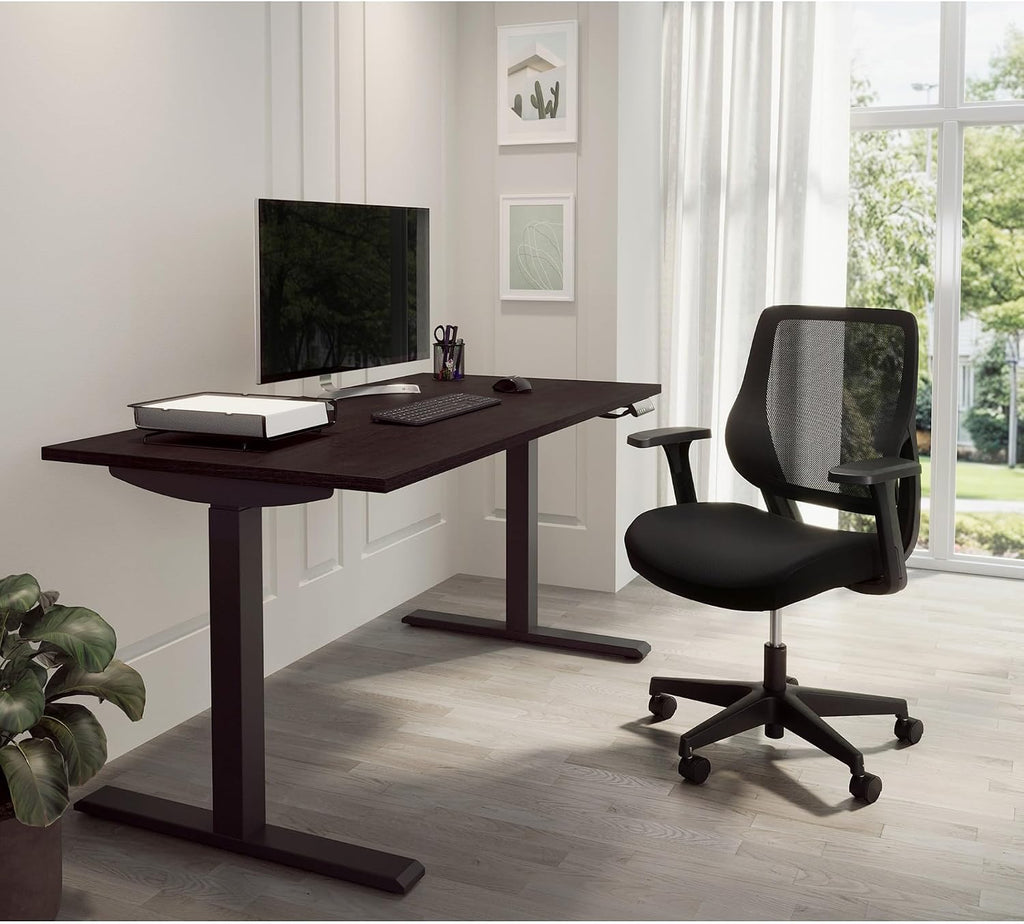 Realspace® Sensi Mesh/Fabric Low-Back Task Office Chair, Black, BIFMA Compliant