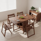 Extendable Drop Leaf Folding Dining Table with 2 Hidden Storage Drawers and 4 Wheels, No Assembly Required Space Saving Table for Small Spaces, Living Room & Kitchen (59.06 inch Table & 8 Chairs)