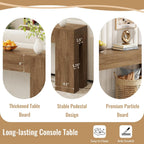 Epecoya Extra Long Sofa Console Table for Entryway Living Room, 79-Inch Farmhouse Wood Behind Couch Table, Rectangular Accent Console with Wooden Double Base for Hallway Foyer Entrance, Natural Oak