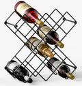 Wine Racks Countertop - 13 Bottles Wine Bottle Holder - 5 Tier Metal Small Wine Rack for Cabinet, Pantry,Kitchen,Bar (Black)