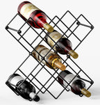 Wine Racks Countertop - 13 Bottles Wine Bottle Holder - 5 Tier Metal Small Wine Rack for Cabinet, Pantry,Kitchen,Bar (Black)