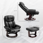Faux Leather Recliner Chair with Ottoman Set