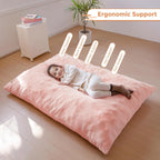MAXYOYO 3 in 1 Kids Bean Bag Chair, Comfy Floor Sofa with Removed Cover | Soft Floor Couch with High-Density Foam Filling Convertible Child Chair Floor Cushion for Living Room Bedroom, Pink