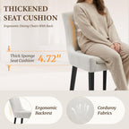 COLAMY Upholstered Dining Chairs Set of 2 with Mid Back and Wood Legs, Modern Accent Side Chairs for Living Room/Dining Room-Beige