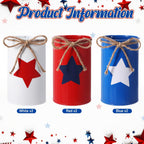 Domensi 6 Pcs 4th of July Table Centerpiece Patriotic Vases Decor Galvanized Metal Vases for Flowers Red White Blue Mason Jars Utensil Holder for Kitchen Home Independence Day Labor Day Decorations