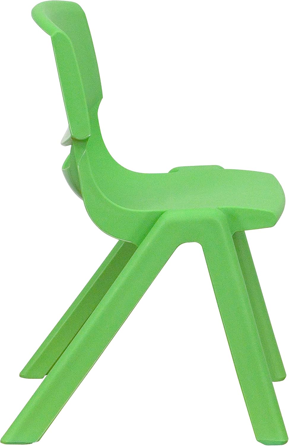 EMMA + OLIVER 4 Pack Green Plastic Stack School Chair with 12" Seat Height - Kids Chair