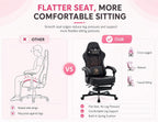 Mistpeople Gaming Chair, Ergonomic High Back Computer Chair with Footrest, Lumbar Support & Pocket Spring Cushion, Comfortable Swivel Home Office Desk Chair for Adults