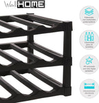 Well Home 3 Layer Stackable Polypropylene Wine Rack for 12 Bottles - 39 x 30 x 25 cm