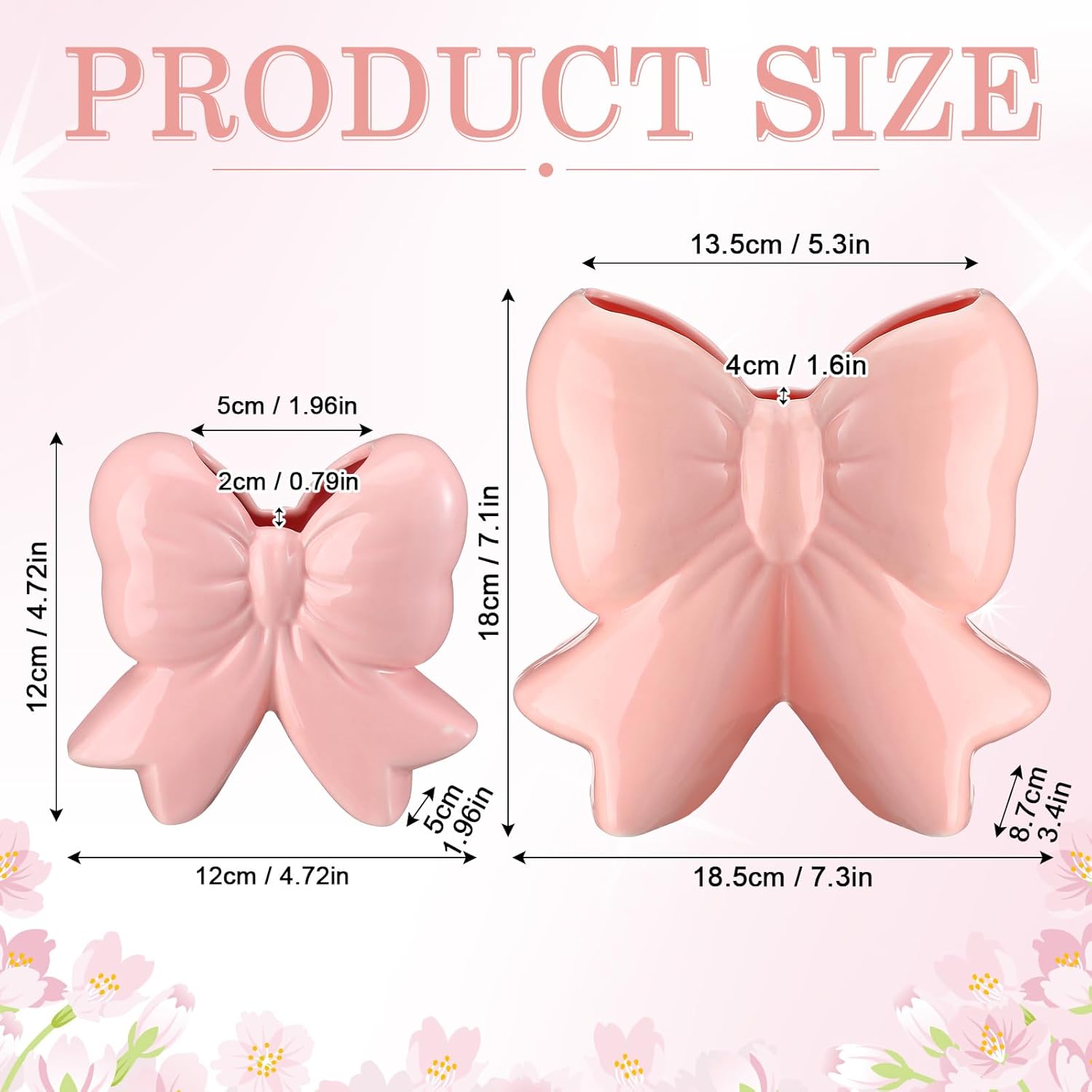 Jingmore Vase Coquette Ceramic Pink Toothbrush Holder Vase Pen Makeup Brush Holder Contemporary Design Decorative Women Gift for Christmas Home Office Shelf Table Room(Small,Classic,Pink)