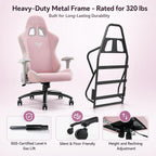 Gaming Chair 4D Adjustable Armrests - 170° Reclining & 320lb Capacity, High Back Ergonomic Computer Chair with Lumbar Support, Fabric Office Chair for Adults Pink