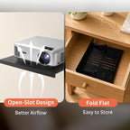 Projector Shelf, No Drill Projector Mount for Bed Frame & Sofa, 12x9.5 Inch, Movable with Wall Mount Option for Projector Shelf