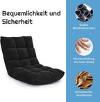 DORTALA Floor Gaming Chair with Back Support, 14-Position Adjustable Banana Chair for Adults, Foldable Floor Seats for Reading, Gaming (Black)