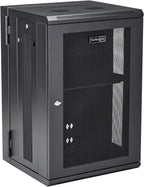 StarTech 4-Post 18U Wall Mount Network Cabinet w/ 1U Shelf, 19" Wall-Mounted Server Rack Kit for IT / Data Computer Equipment, Ships Fully Assembled
