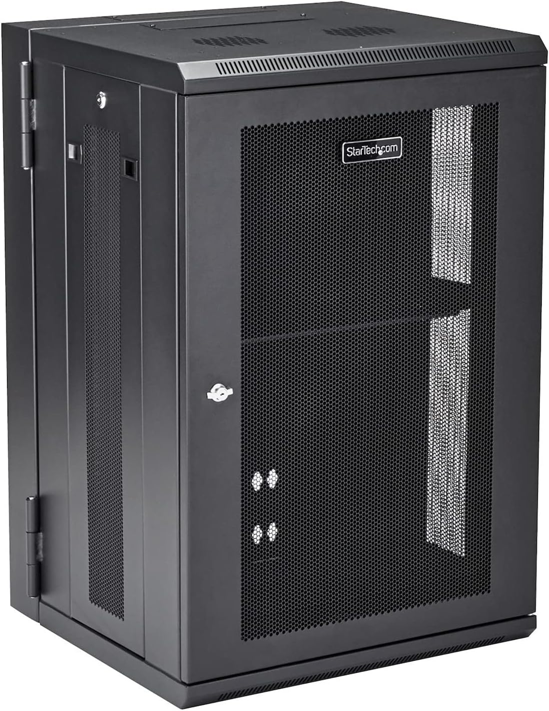 StarTech 4-Post 18U Wall Mount Network Cabinet w/ 1U Shelf, 19" Wall-Mounted Server Rack Kit for IT / Data Computer Equipment, Ships Fully Assembled