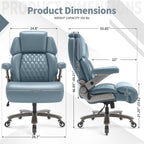 Big and Tall Office Chair 700lbs - Adjustable Headrest&Lumbar Support, 3D Flip Arms, Large Wheels &Heavy Duty Metal Base, Ergonomic High Back Computer Chair Desk Chair, Thick Padded Extra Wide Seat