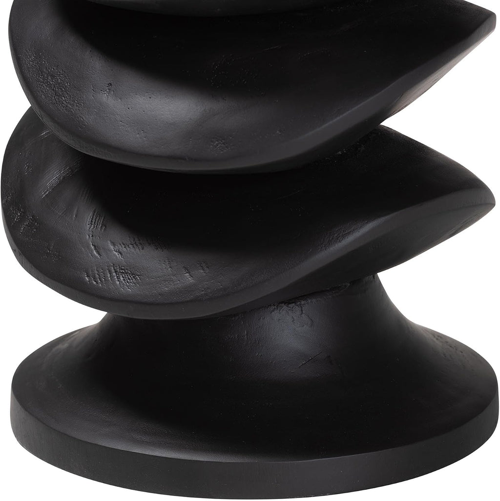 Bali & pari Ziva End Table with Petrified Wood Top - Pedestal Accent Side Table for Living Room or Entryway
