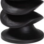 Bali & pari Ziva End Table with Petrified Wood Top - Pedestal Accent Side Table for Living Room or Entryway