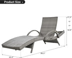OVENTA Outdoor Wicker Patio Chaise Lounge Chair Set of 2, Gray Rattan Pool Furniture Lounger for Outside Poolside Lounges, Jumbo Co Chaise Lounge Chairs, Wicker Patio Pool Furniture