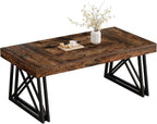 Tribesigns 63-Inch Dining Table for 4-6, Industrial Farmhouse Kitchen Table with Reinforced X-Shaped Metal Legs for Dining & Living Room, Kitchen, Vintage Brown and Black