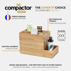 Compactor RAN6963 Bamboo Storage Box 30 x 7.5 x Height 6.5 cm Osaka Series Brown