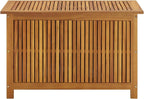 Casafoyer Garden Storage Box 35.4"x19.7"x41.7" Solid Acacia Wood-Rustic Outdoor/Indoor Storage Bench with Ample Space-Durable & Waterproof.