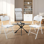 10 Pack Folding Chair, 600 lb Weight Capacity,Indoor/Outdoor Heavy Duty Foldable Chairs for Restaurants, Kitchens, Picnics, Races, Parties & Weddings. (10, White)