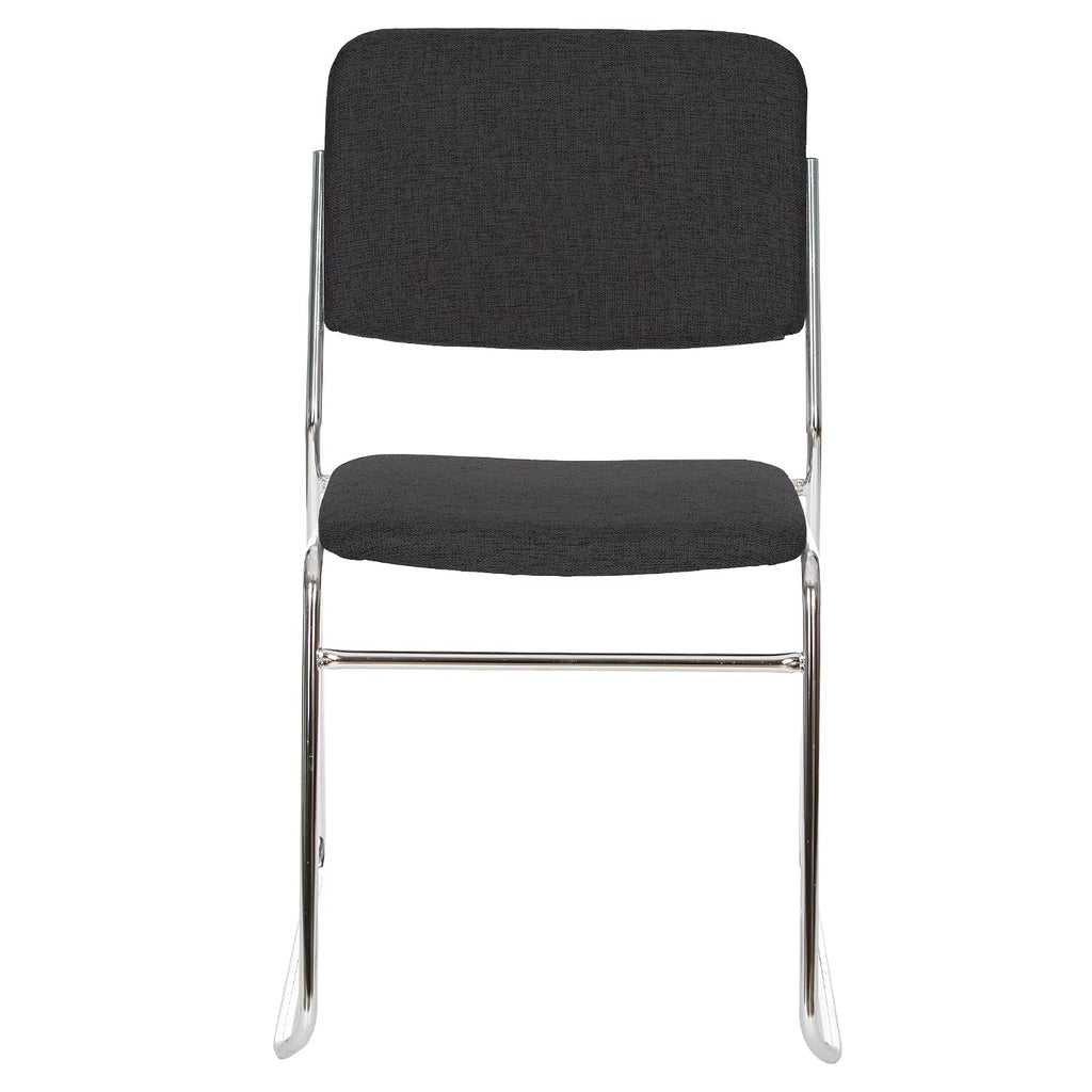 OEF Furnishings OEF8660/2 Commercial-Grade Fabric Padded Stack Chair (Black, 2-Pack)