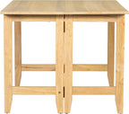 Knocbel Farmhouse 2-4 Person Rectangular Folding Dining Table, Wooden Kitchen Dining Room Bar Pub Bistro Small Space Furniture, Standard Height (Natural)