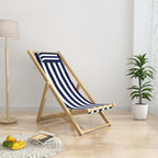 Patio Chair Replacement Fabric, Folding Sling Chair Replacement Fabric with Pillowcase, Blue and White Stripes Patio Chair Sling Replacement for Home Beach Balcony Style 1