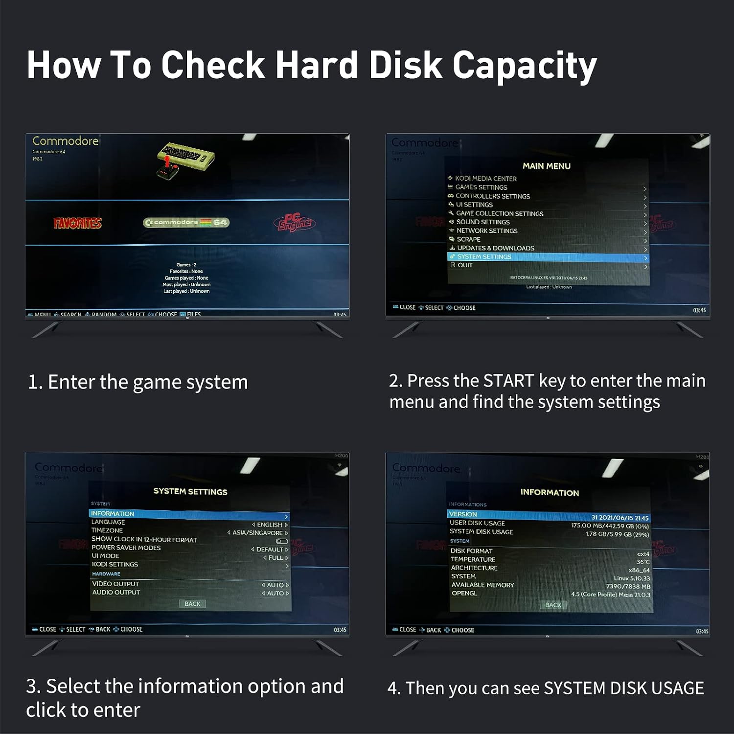 Kinhank 2TB Game Hard Drive, Built-in 120000+ Games, Batocera 33 System, External Hard Drive Compatible with Mac OS/Linux/Windows XP/7/8/10/11, Portable HDD, USB 3.0