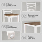 Lexicon Dining Table Set for 6 with Chairs, Wood 7 Piece Farmhouse Dining Room Table and Chairs Set of 6, Cross Back, Easy Assembly Seater for Indoor Home, Dinner, Kitchen, Cherry/White