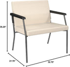 Office Star Bariatric Big and Tall Medical Office Chair with Oversized 29 Inch Wide Seat and Sturdy Metal Frame with Back Reinforcement, 500 Pound Limit, Castillo Cream Fabric