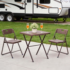 Folding Table, Portable Square Foldable Table No Assembly, Heavy Duty Steel Frame Indoor Outdoor Camping Patio Table with 400 LBS Capacity, Picnic Card Table for Backyard, RV, Small Spaces