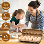 25-Pack Empty Egg Cartons 12 Count,Natural Paper Pulp Egg Cartons Bulk for Fresh Eggs Storage,Reusable Cardboard Eggs Holder for Farm, Kitchen, Organizing & Transport