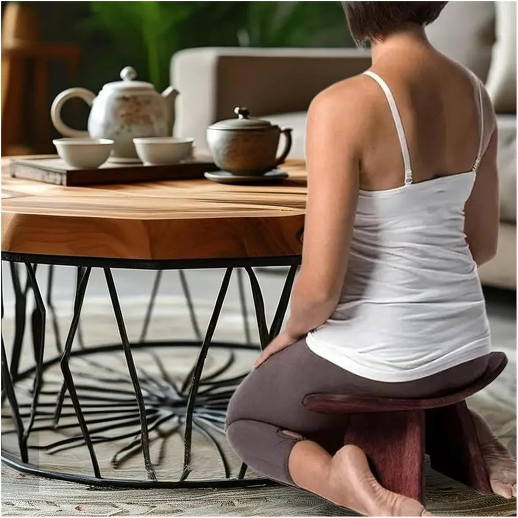 Ergonomic Kneeling Chair Wooden Comfortable Versatile Seat for Kneeling Mindfulness Practices