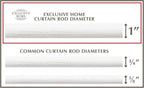 EXCLUSIVE HOME Duke 1" Curtain Rod and Coordinating Finial Set, Distressed White, Adjustable 36"-72"