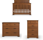 Child Craft Redmond Full Panel Crib, Dresser and Chest Nursery Set, 3-Piece, Includes 4-in-1 Convertible Crib, Dresser and Chest, Grows with Your Baby (Coach Cherry)