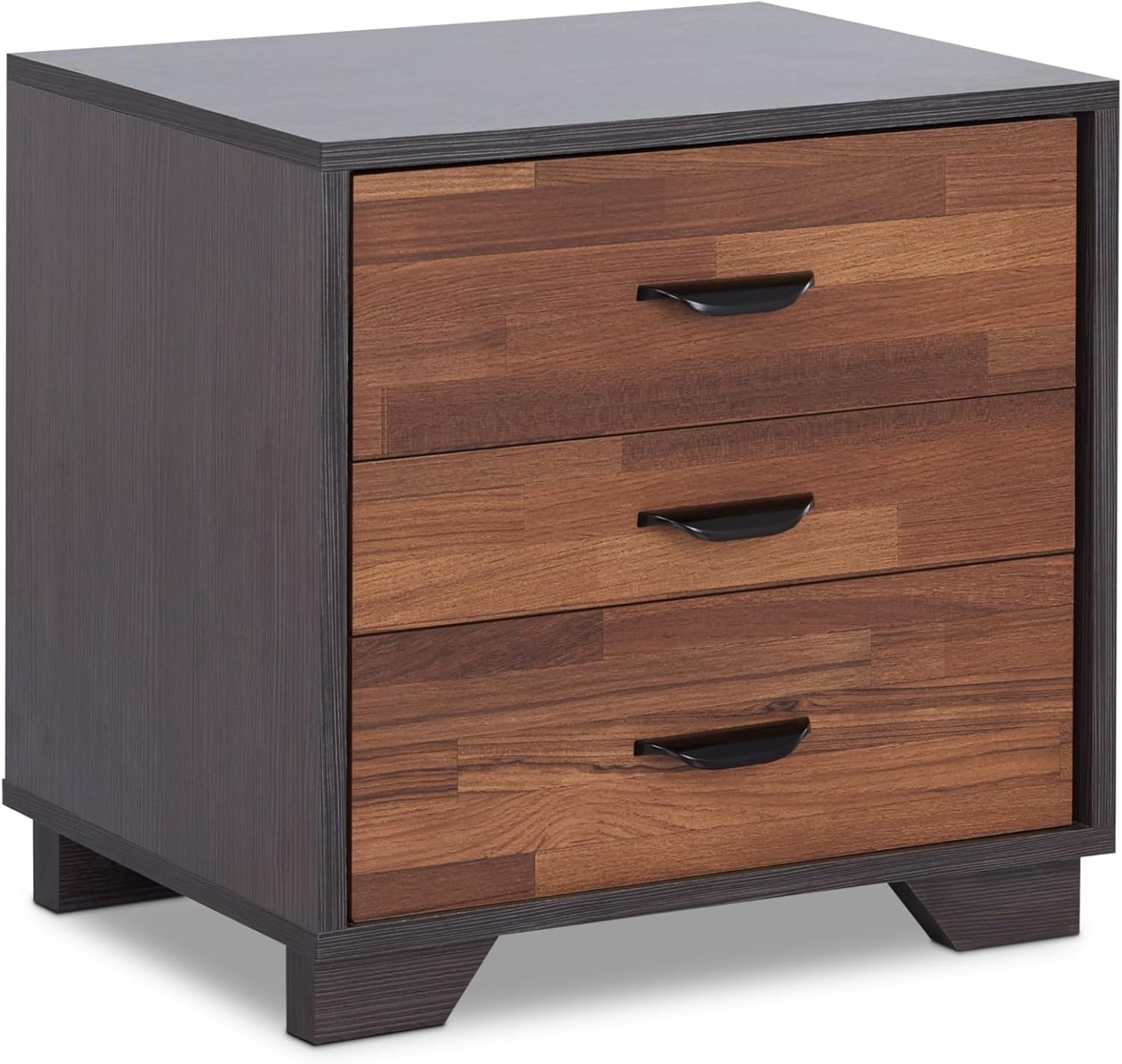 BIGTO Walnut & Espresso Finish Accent Side Table Synthetic Wood End Table 16"*20"*19"Living Room Furniture