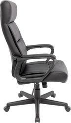 STAPLES Rutherford Ergonomic Manager & Executive Office Chair, High Back Swivel, Adjustable Height, Luxura Faux Leather, Black