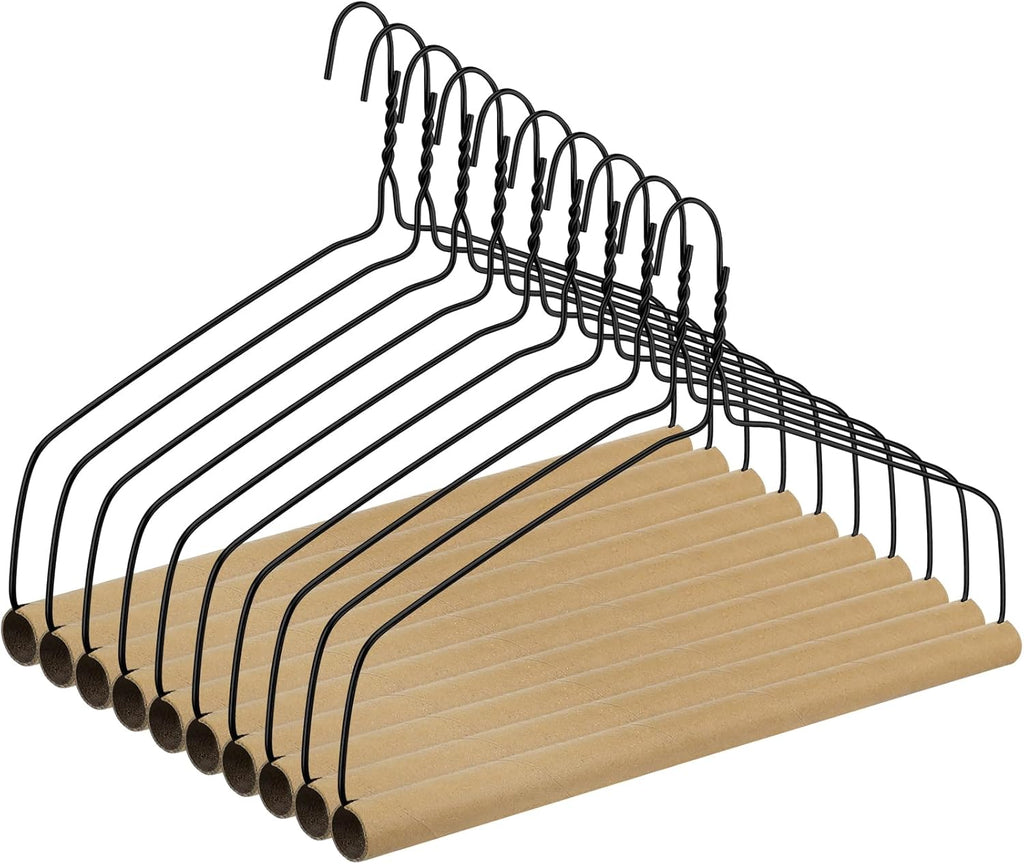 Didaey 10 Sets Heavy Duty 18" Drapery Hangers with Strong 10.5 Gauge Alloy Steel Wire for Heavy Items (Black)