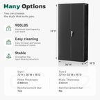 Greenvelly 72" H Metal Storage Cabinet, 36" W x 18" D Black Metal Cabinet with 2 Doors and 4 Adjustable Shelves,Locking Cabinets for Office, Home, Garage, School