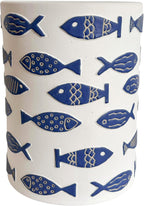 Tov Furniture Tempest Ceramic Table in Blue Fish