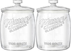 2 Pack Cookie Jar, Half Gallon Glass Jar with Airtight Lids for Cookies, Candy, Flour, Dog Treats, Coffee, Laundry Room Storage & Pantry, Wide Mouth Mason Jar for Sourdough Starter