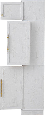 78.2" Tall Farmhouse Kitchen Pantry with 6 Doors and 8 Racks, Versatile Cupboard Storage Cabinet with 4 Adjustable Shelves, Hidden Drawer, Wine Rack for Kitchen, Dining & Bathroom (White-11.22)